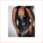 4264 Halter Lace Up Dress Black One Size