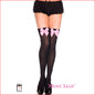 4742 Satin Bow Opaque Black with Baby Pink Bow