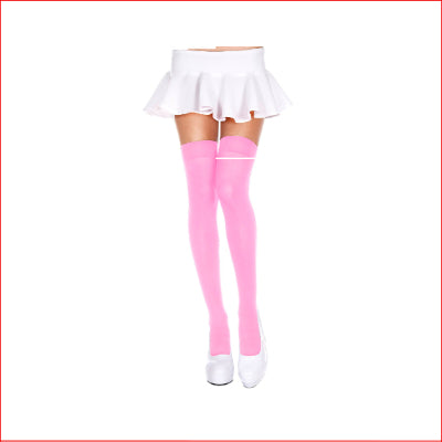4745 Opaque Thigh High Doll Pink OS