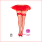 49317Q Diamond Net Lace Stay Up Red PLUS