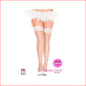 Diamond Net Lace Stay Up White PLUS