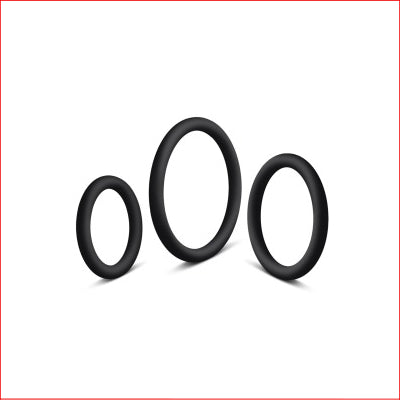 3 Pack Black Silicone Rings 32,38,40mm