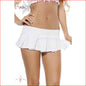 Solid Pleated Mini Skirt White S/M