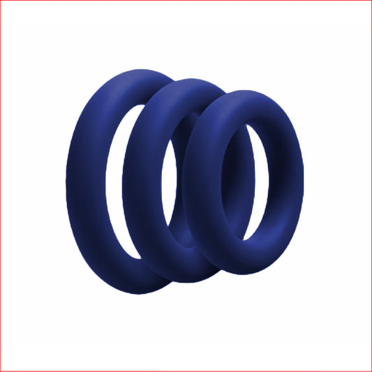 3pk Blue Thick Rings 30,35 & 40mm