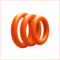 3pk Orange Thick Rings 30,35 & 40mm