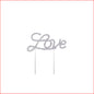 Cake Top Diamante Silver Love