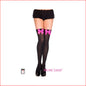 4742 Satin Bow Opaque Black with Hot Pink Bow