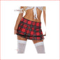 b2521 Plaid Skirt Red ML