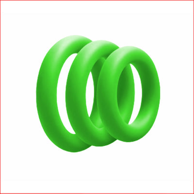 3pk Green Thick Rings 30,35 & 40mm