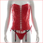 WetLook Lace Up Corset Red OS