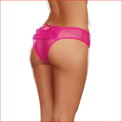 Dreamgirl 1300 Crotchless Ruffle Pink Small