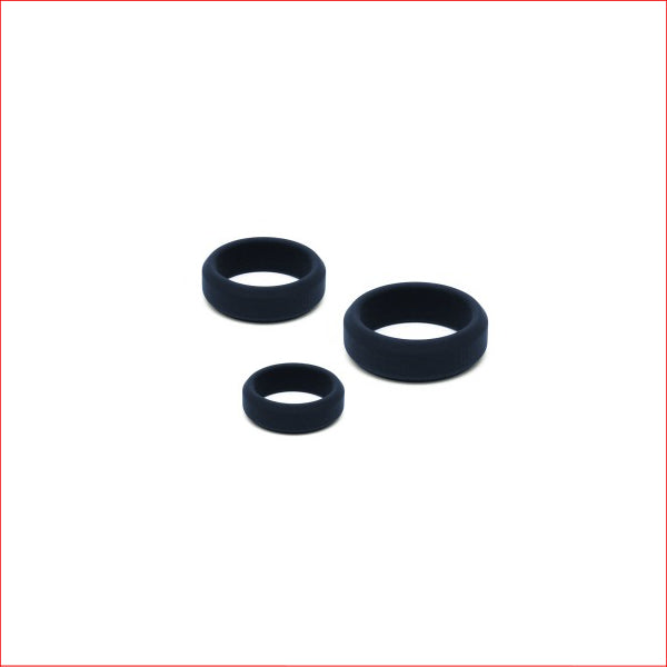 Silicone 3 Pk Rings Black