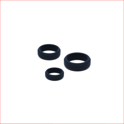 Silicone 3 Pk Rings Black
