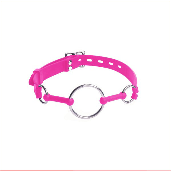 Silicone Gag with Metal Ring Pink