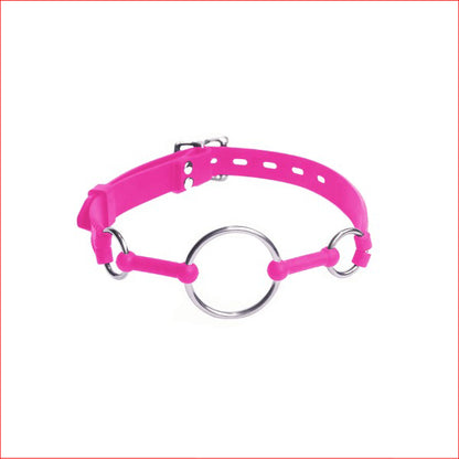 Silicone Gag with Metal Ring Pink