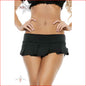 Solid Pleated Mini Skirt Black M/L