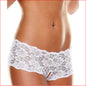 Anne Devine Crotchless Lace Boy Short Xlarge White