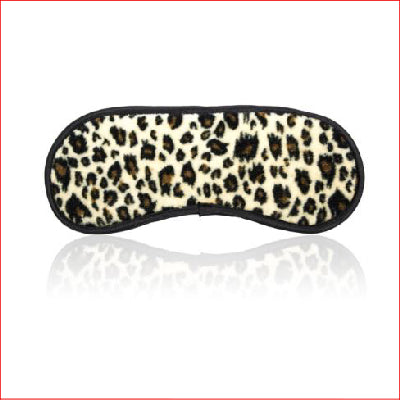 B100 Satin Blindfold Brown Leopard