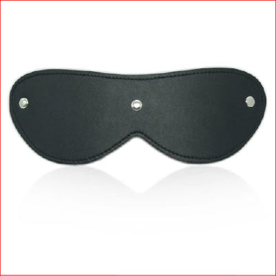 b102 Faux Leather Stud Blindfold Black
