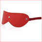 b102 Faux Leather Stud Blindfold Red