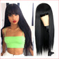 Wig X-Long Black w Fringe