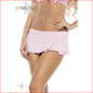 Solid Pleated Mini Skirt Pink S/M