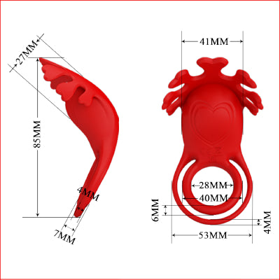 Pretty Love Vibrant Penis Ring Red Ruben
