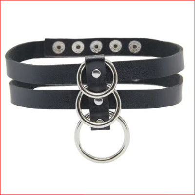 Black Choker w 3 Rings