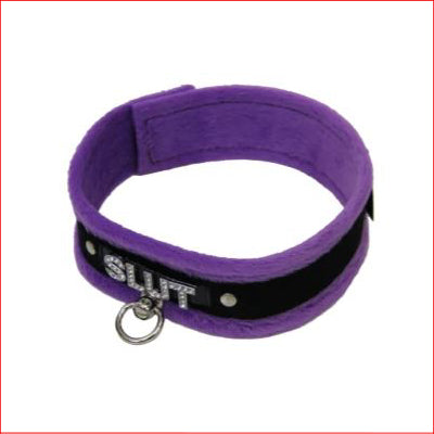 Collar Fluffy Purple SLUT