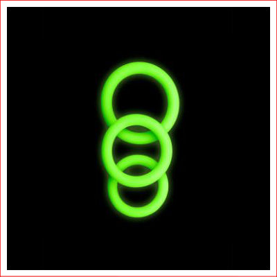 3Pk Cock Ring Set -  Glow in the Dark