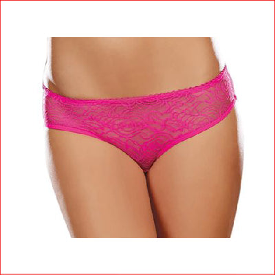 Dreamgirl Crotchless Ruffle Hot Pink M