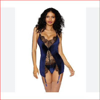 Dreamgirl Stretch Velvet Garter Slip S