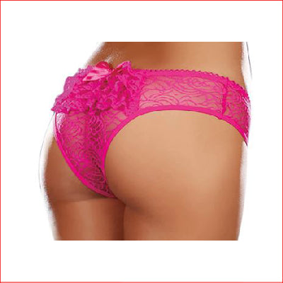 Dreamgirl Crotchless Ruffle Hot Pink M