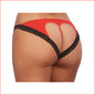 Open Back Heart Pants Red/Black Small