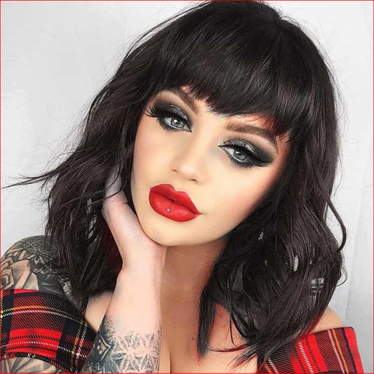 Wig Medium Wavy Black