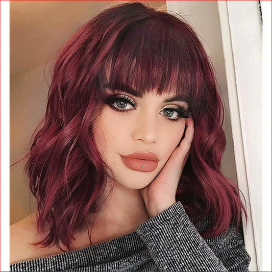 Wig Medium Wavy Red