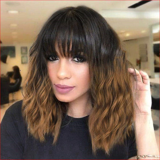 Wig Medium Wavy Black/Brown
