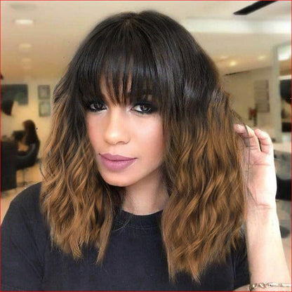 Wig Medium Wavy Black/Brown