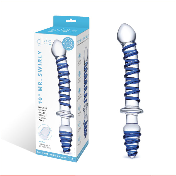 Glas Mr Swirly 10" Double Glass Dildo