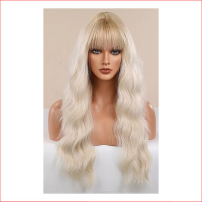 Wig X-Long Wavy Blonde with Fringe