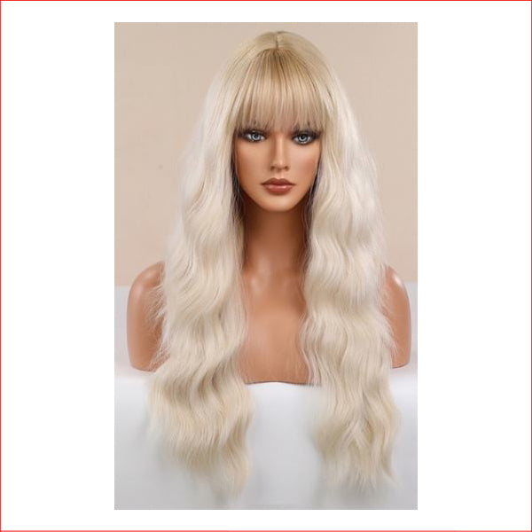 Wig X-Long Wavy Blonde with Fringe