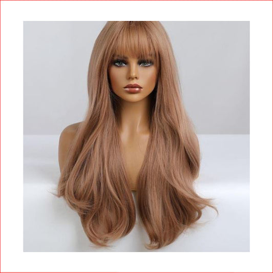 Wig X-Long Wavy Strawberry Blonde Fringe