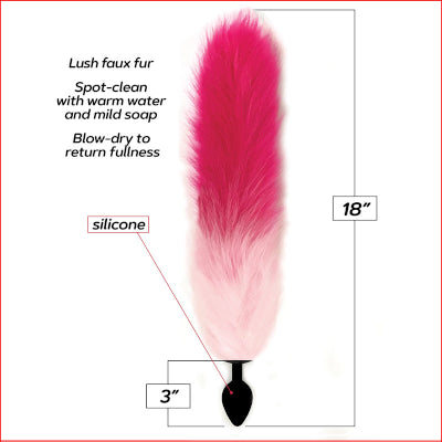 Foxy Fox Tail Silicone Butt Plug Pink