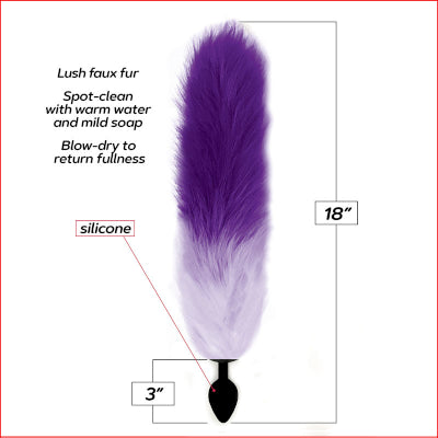 Foxy Fox Tail Silicone Butt Plug Purple