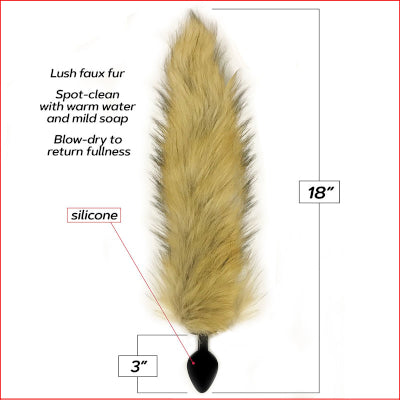 Foxy Fox Tail Silicone Butt Plug Brown
