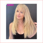 Yellow Blonde Wig with Bangs Long Straight