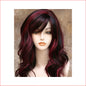 Wig Black & Red Long Wavy with Fringe
