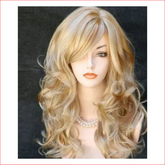 Wig Gold/Brown Highlights Long Wavy