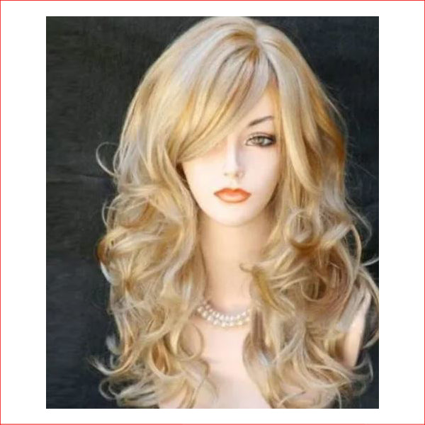 Wig Gold/Brown Highlights Long Wavy