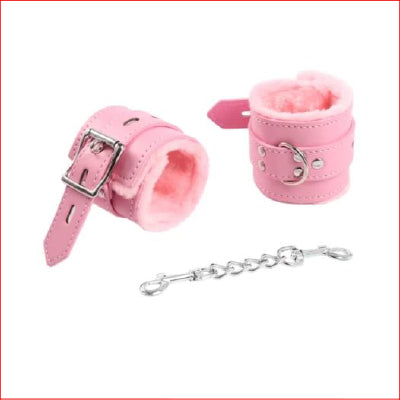 Ankle Cuffs Fur Lined Pink